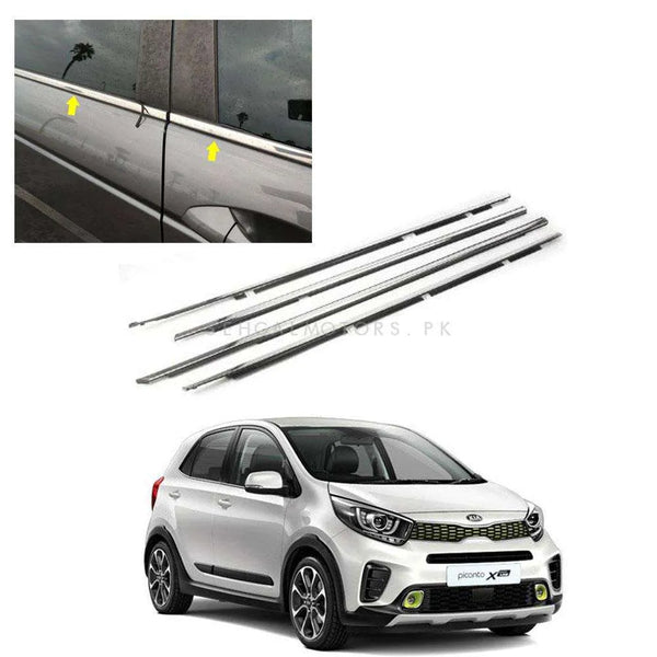 KIA Picanto Window Chrome Weather Strips 4 Pcs - Model 2019-2024