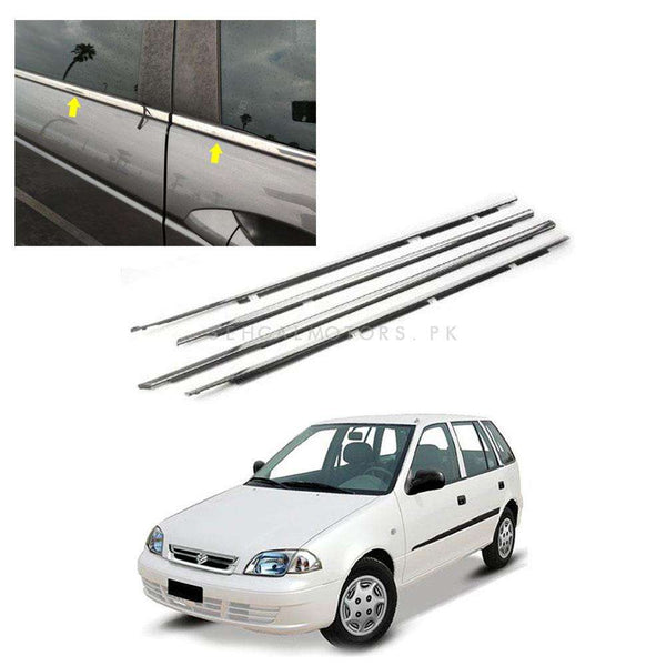 Suzuki Cultus Window Chrome Weather Strips 4 Pcs - Model 2007-2017