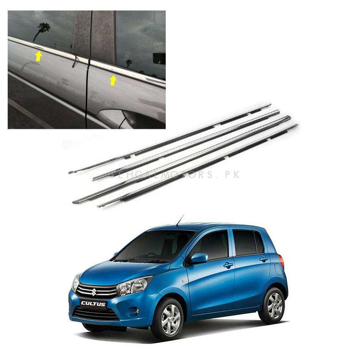 Suzuki Cultus Window Chrome Weather Strips 4 Pcs New Model - Model 2017-2021