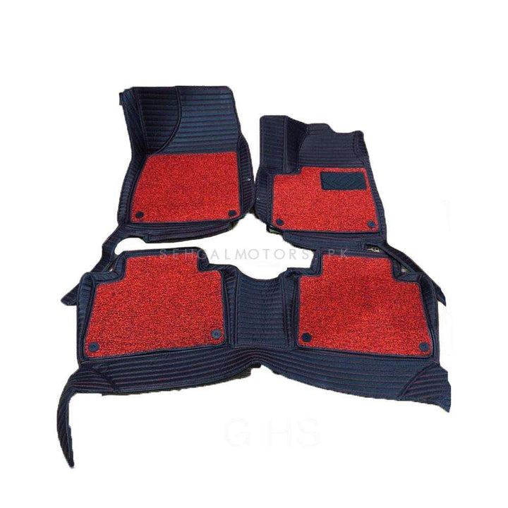 MG HS 9D Lining Floor Mats Mix Thread Black With Red Grass 3 Pcs - Model 2020-2021