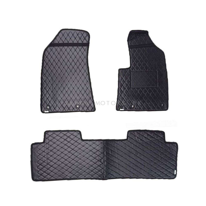 Proton X70 7D Eco Floor Mats Black Stitched Multi Color Thread 3 Pcs - Model 2021-2024