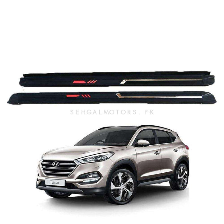Hyundai Tucson Side Foot Steps Black With Red Strips - Model 2015-2024