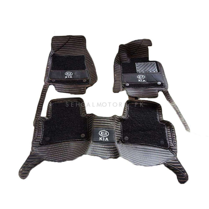 KIA Sportage 10D Lining Floor Mats Mix Thread Black With Black Grass 3 Pcs - Model 2019-2024