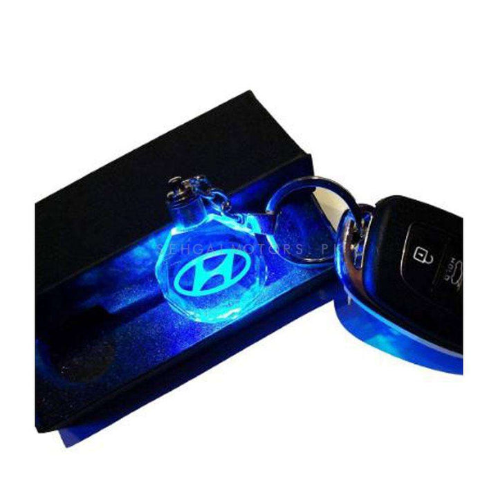 Hyundai Logo LED Crystal Key Chain Ring