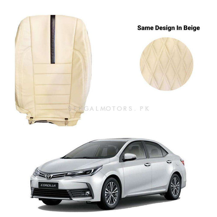 Toyota Corolla Type R Beige Black Seat Covers - Model 2014 -2021