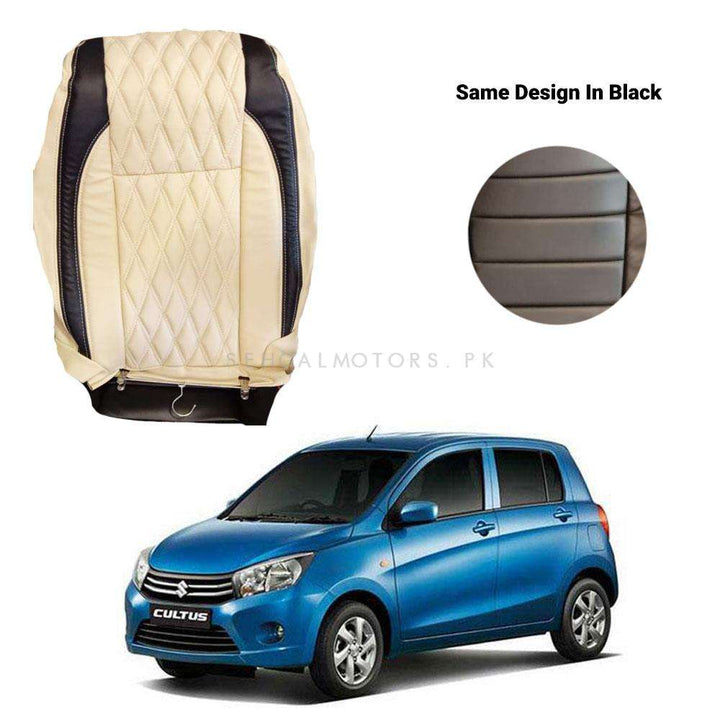 Suzuki Cultus Japanese Rexine Seat Covers Diamond Cut Design Black - Model 2017-2021