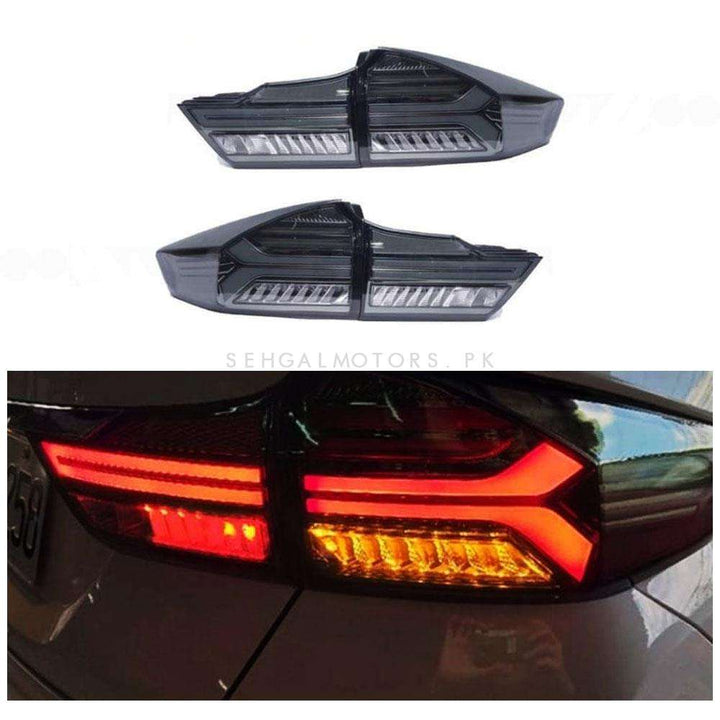 Honda City Audi Style Back Lamps Smoke - Model 2021-2024