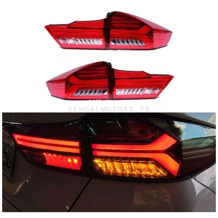 Honda City Audi Style Back Lamps Red - Model 2021-2024