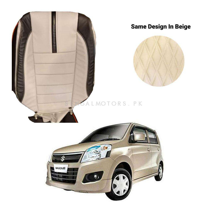Suzuki Wagon R Hockey Design Seat Covers Beige - Model 2014-2021