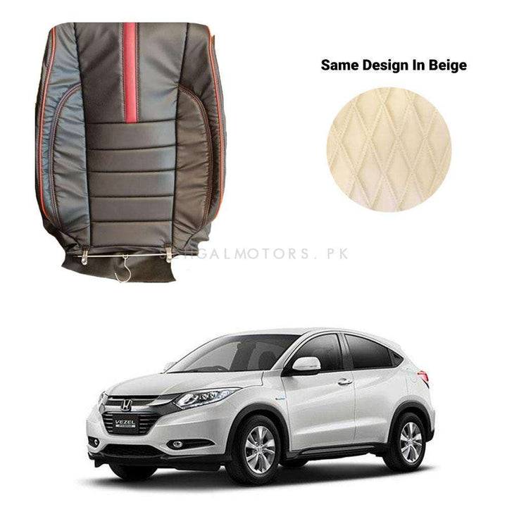 Honda Vezel Japanese Rexine Seat Covers Type R Design Beige - Model 2013-2021