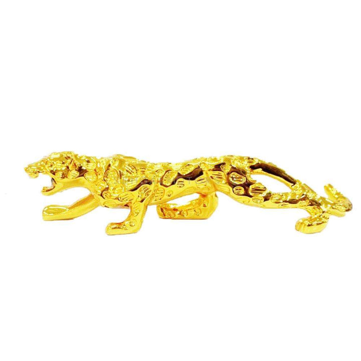 Jaguar Leopard Sculpture For Dashboard Decoration Purpose Large - Golden