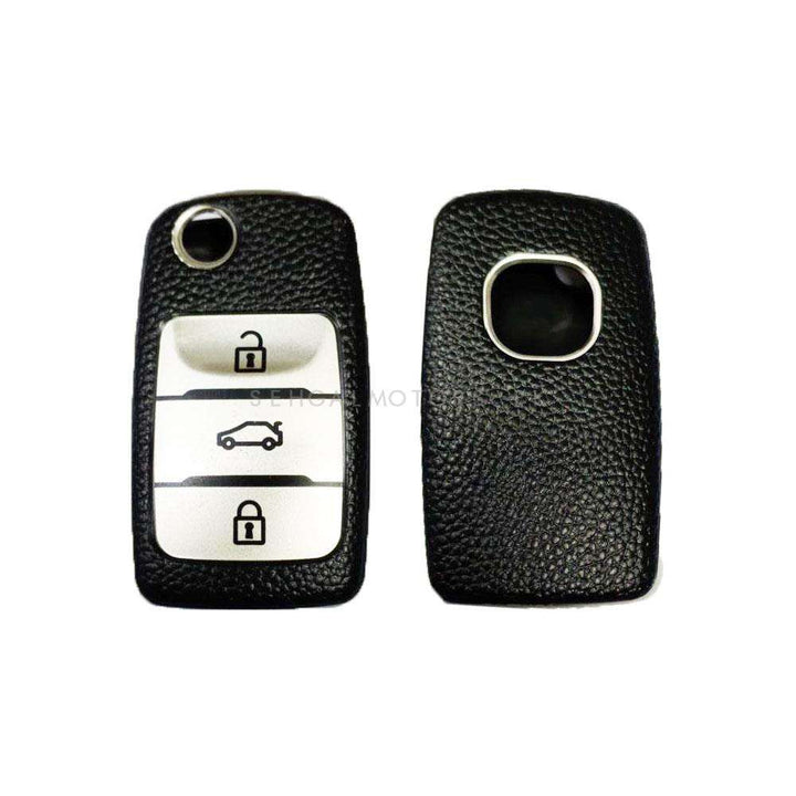 Changan Alsvin Leather Design TPU Plastic Key Cover Silver - Model 2021-2024