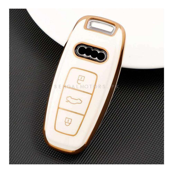 Audi A5/A6 TPU Plastic Protection Key Cover 3 Button - White