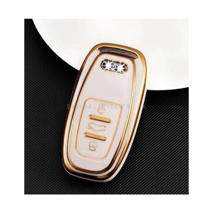 Audi A5/A6 TPU Plastic Protection Key Cover 3 Button - White