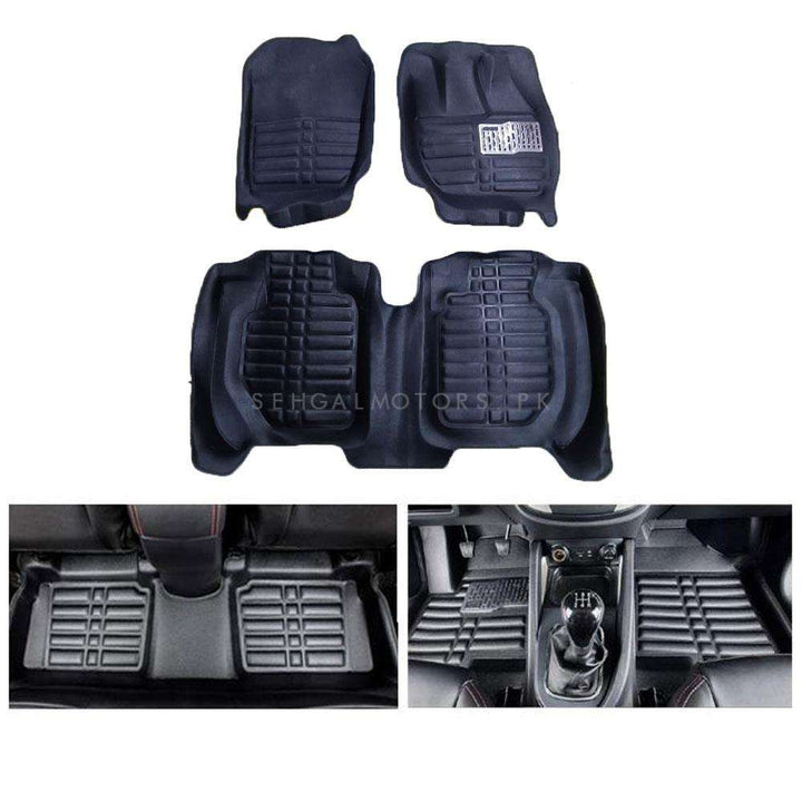 Honda Fit 5D Custom Floor Mat Black 3 Pcs - Model 2013-2017