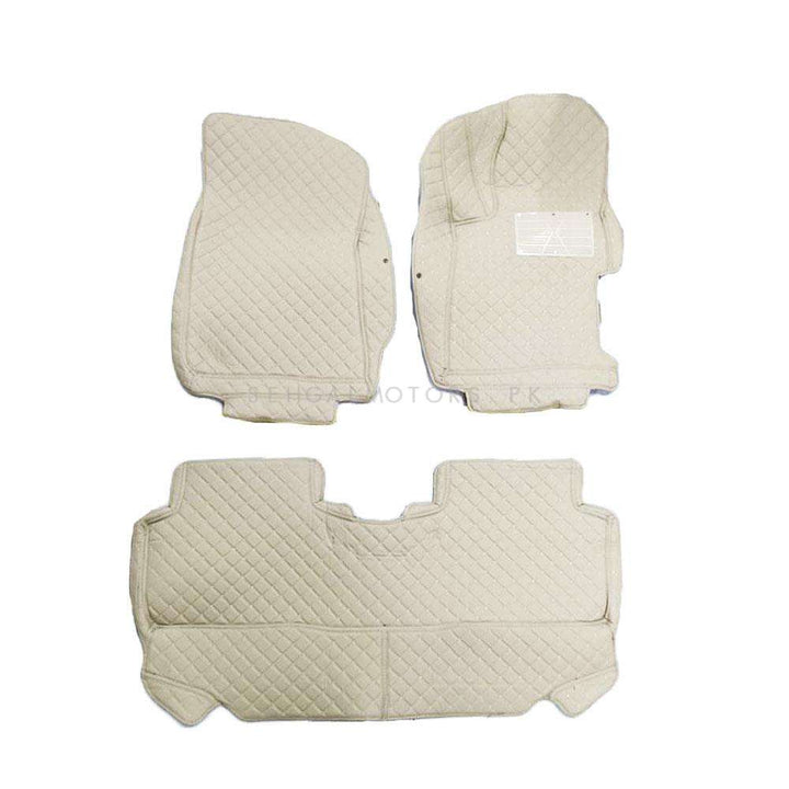 Honda Civic 7D Stitched Floor Mat Beige - Model 2012-2016