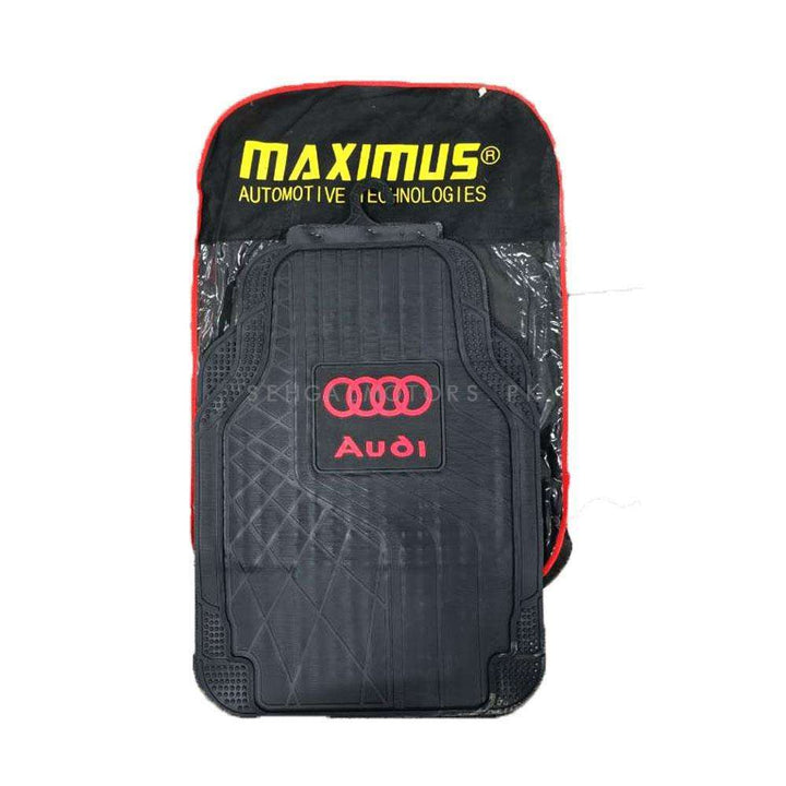 Audi PVC Floor Mat Red and Black