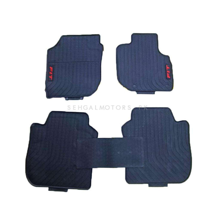 Honda Fit PVC Rubber Custom Fit Floor Mats Mix Design 5 Pcs - Model 2013-2018