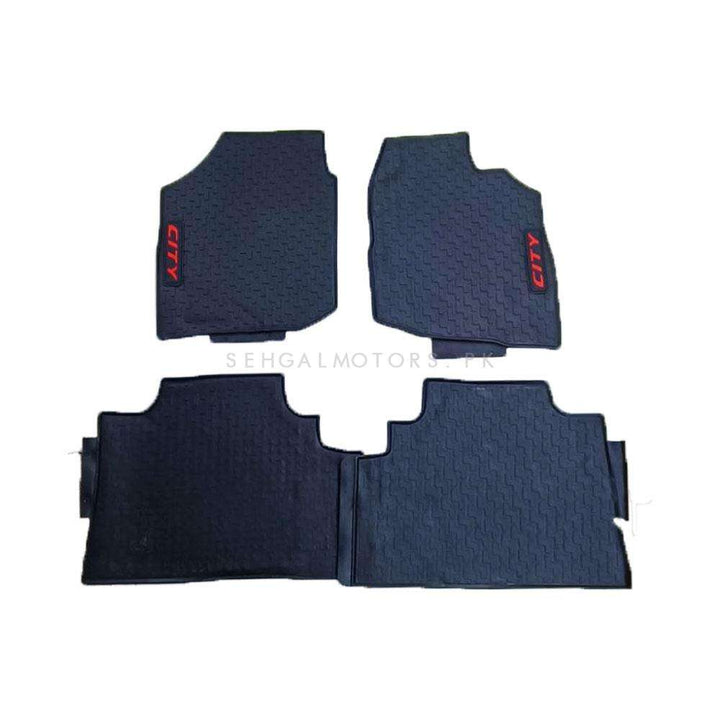 Honda Grace PVC Rubber Custom Fit Floor Mat Mix Design 3PC Black - Model 2012-2018