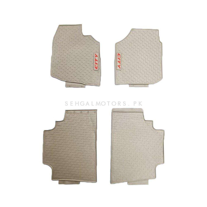 Honda Grace PVC Rubber Custom Fit Floor Mat Mix Design 3PC Beige - Model 2012-2018