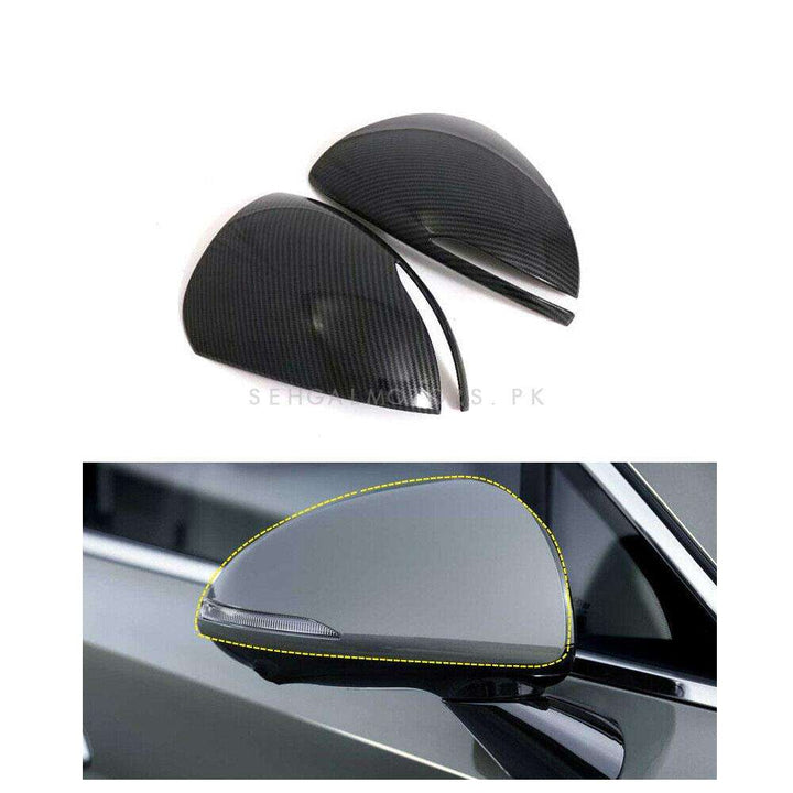 Hyundai Sonata Side Mirror Carbon Fiber Covers - Model 2021-2024