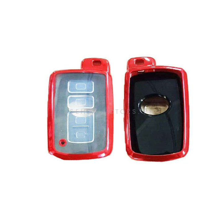 Toyota Corolla Grande TPU Plastic Protection Key Cover Red 4 Button - Model 2021-2022