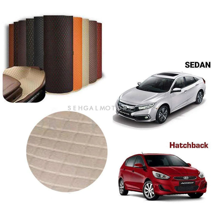 7D Beige Beige Floor Matting For Sedan Hatchback Cars 7FT