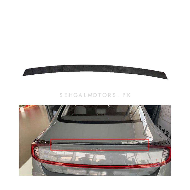 Hyundai Sonata Rear Trunk Spoiler Carbon Fiber Trim - Model 2021-2024