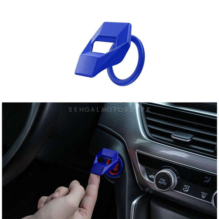 Car Engine Push Start Stop button Trim Ring Blue