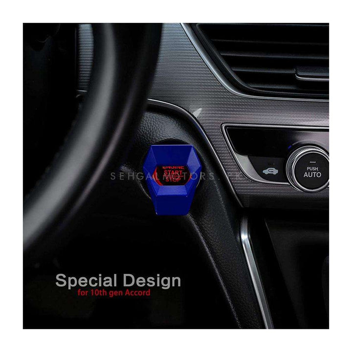 Car Engine Push Start Stop button Trim Ring Blue