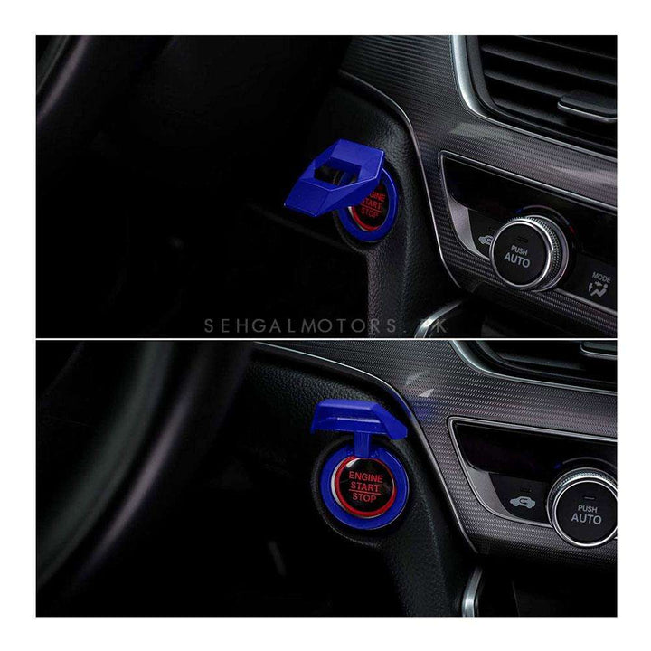 Car Engine Push Start Stop button Trim Ring Blue