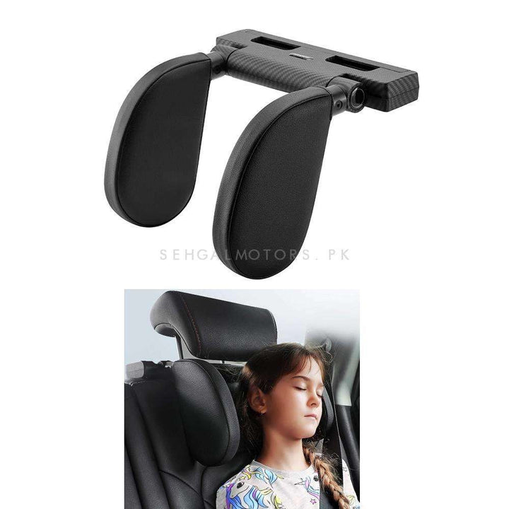 Universal Car Travelling Headrest Neck Pillow Heads Support - Black