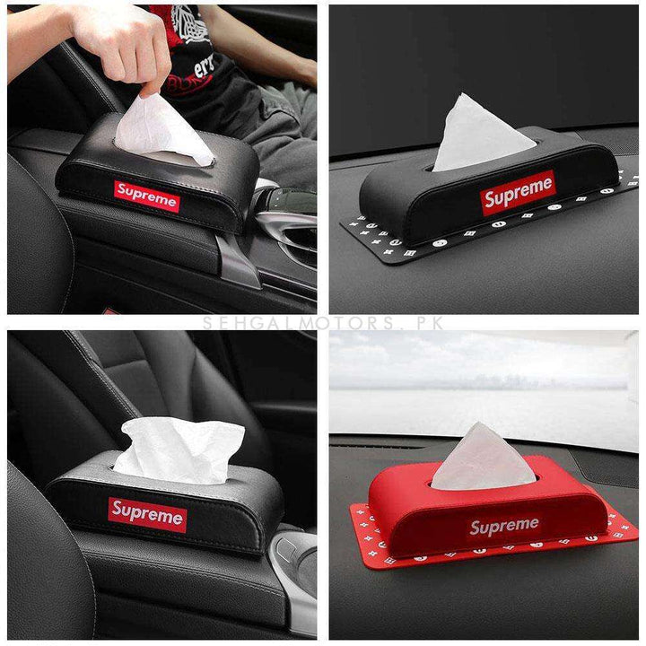 Supreme Car Tissue Holder Case Box - Black