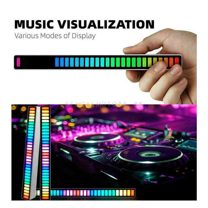 LED Microphone Sound Level Indicator Wireless Music Levels Light Bar Audio Spectrum Equalizer