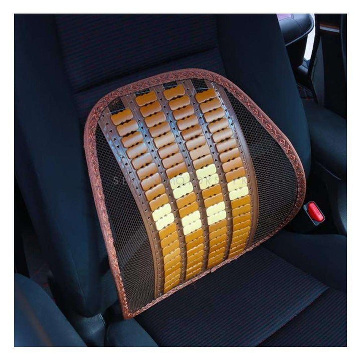 Car Lumbar Support Wooden Cushion - Brown