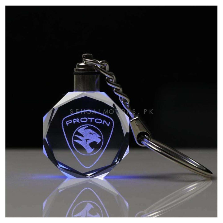 Proton Logo LED Crystal Key Chain Ring