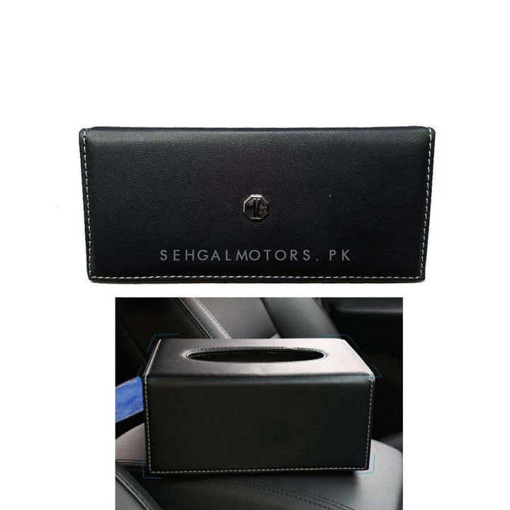 MG Leather Car Tissue Holder Case Box 9CM Black