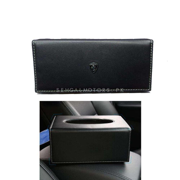 Proton Leather Car Tissue Holder Case Box 9CM Black