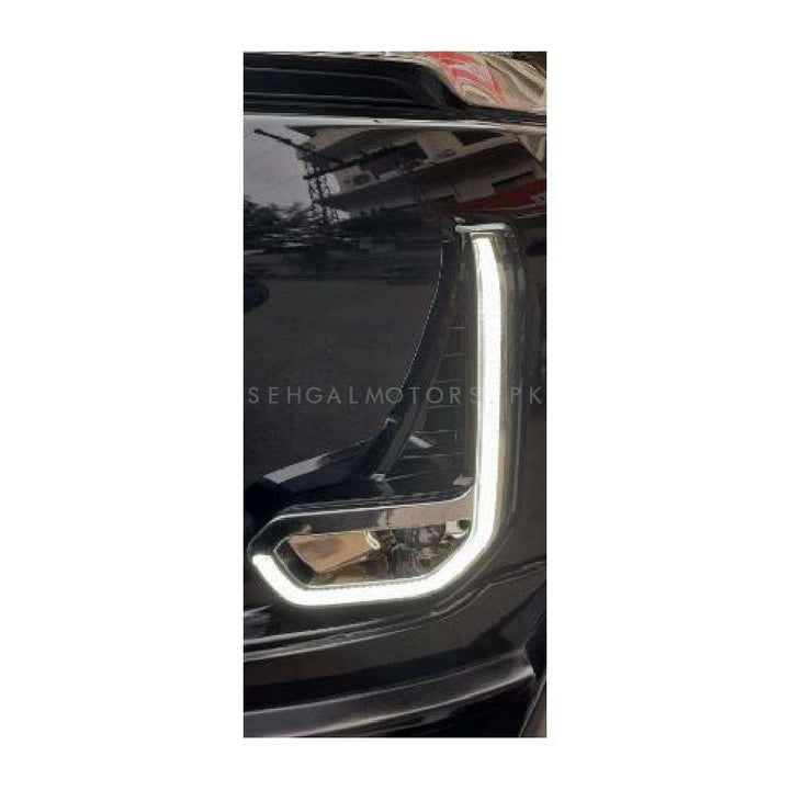 Toyota Hilux Revo/Rocco Fog Lamps Light DRL Covers With Chrome