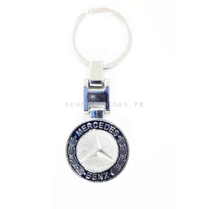 Mercedes Blue Metal Keychain Keyring