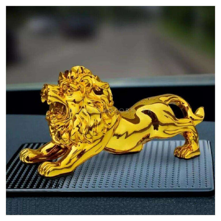 Lion Sculpture For Car Dashboard Large - Golden