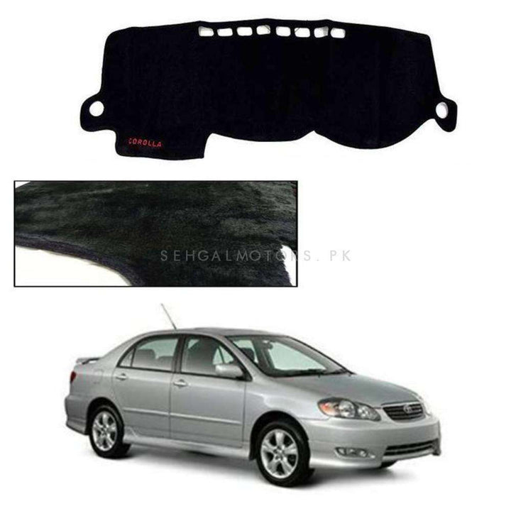 Toyota Corolla Dashboard Carpet Velvet Black - Model 2002-2008