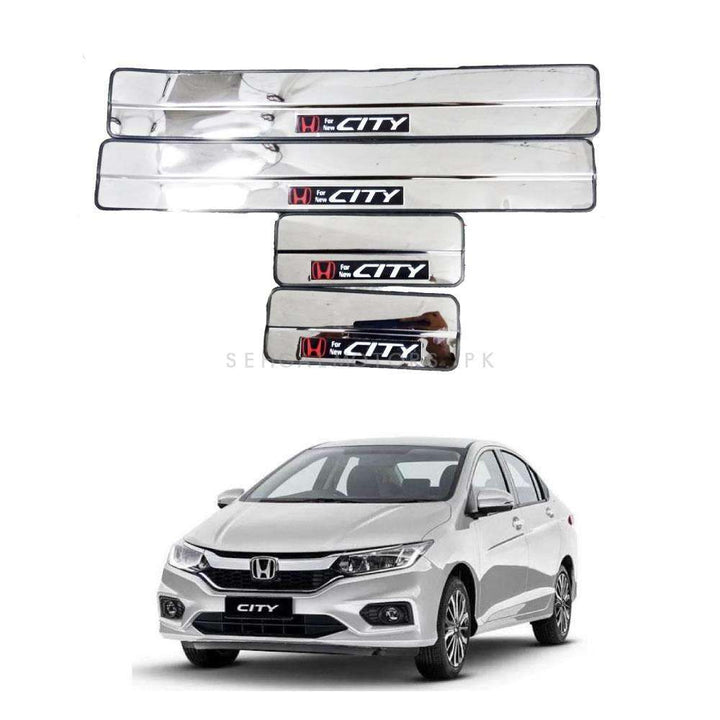 Honda City Metal Led Sill Plates With Logo - Model 2021-2022