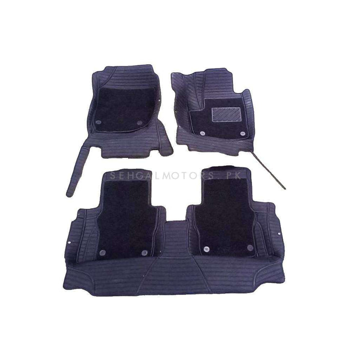 Honda City 9D Lining Floor Mats Mix Thread Black With Black Grass 3 Pcs - Model 2021-2022