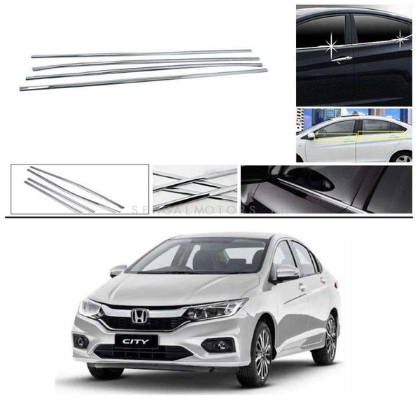 Honda City Window Chrome Weather Strips 4 Pcs - Model 2021-2022