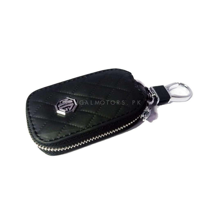 MG Zipper 7D Style Key Cover Pouch Black With Keychain Ring