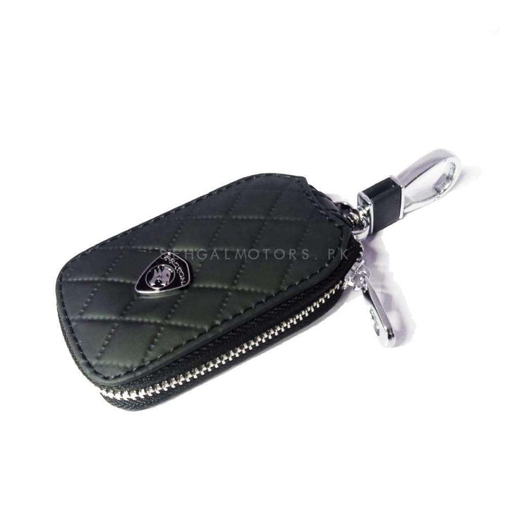 Proton Zipper 7D Style Key Cover Pouch Black With Keychain Ring