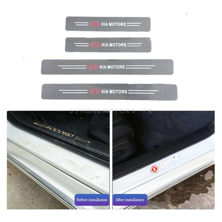 KIA Logo Door Sill Scuff Plate Protection Strips Transparent