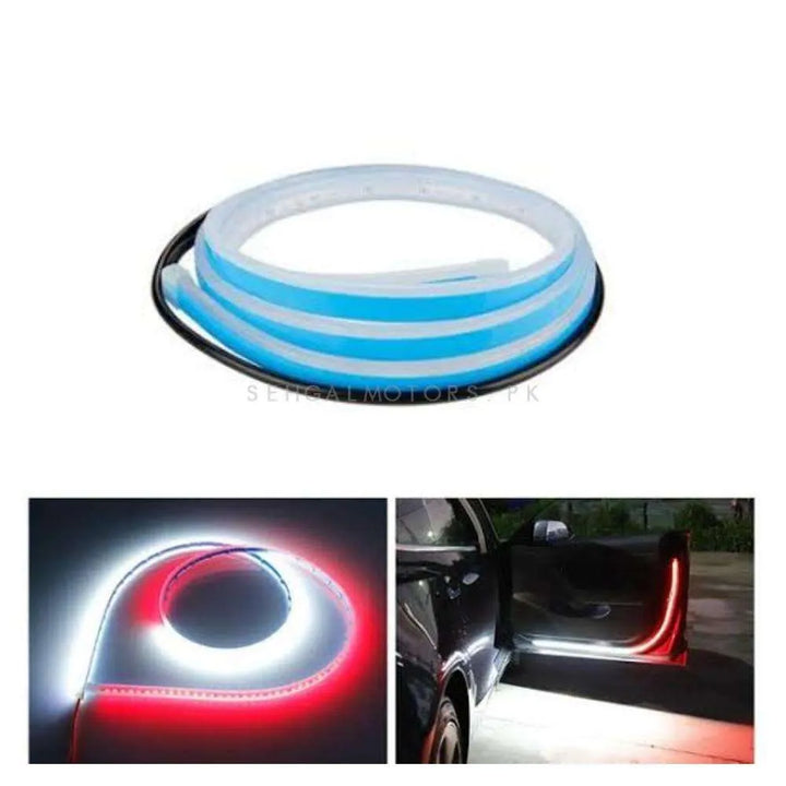 Car LED Door Warning Strip Light/Strobe Flash Lamp Red White Anti-collision Welcome Decorative Light