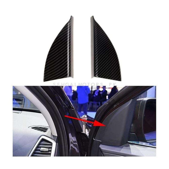 Hyundai Tucson Pillar Triangle Cover Trim Carbon Fiber - Model 2020-2024